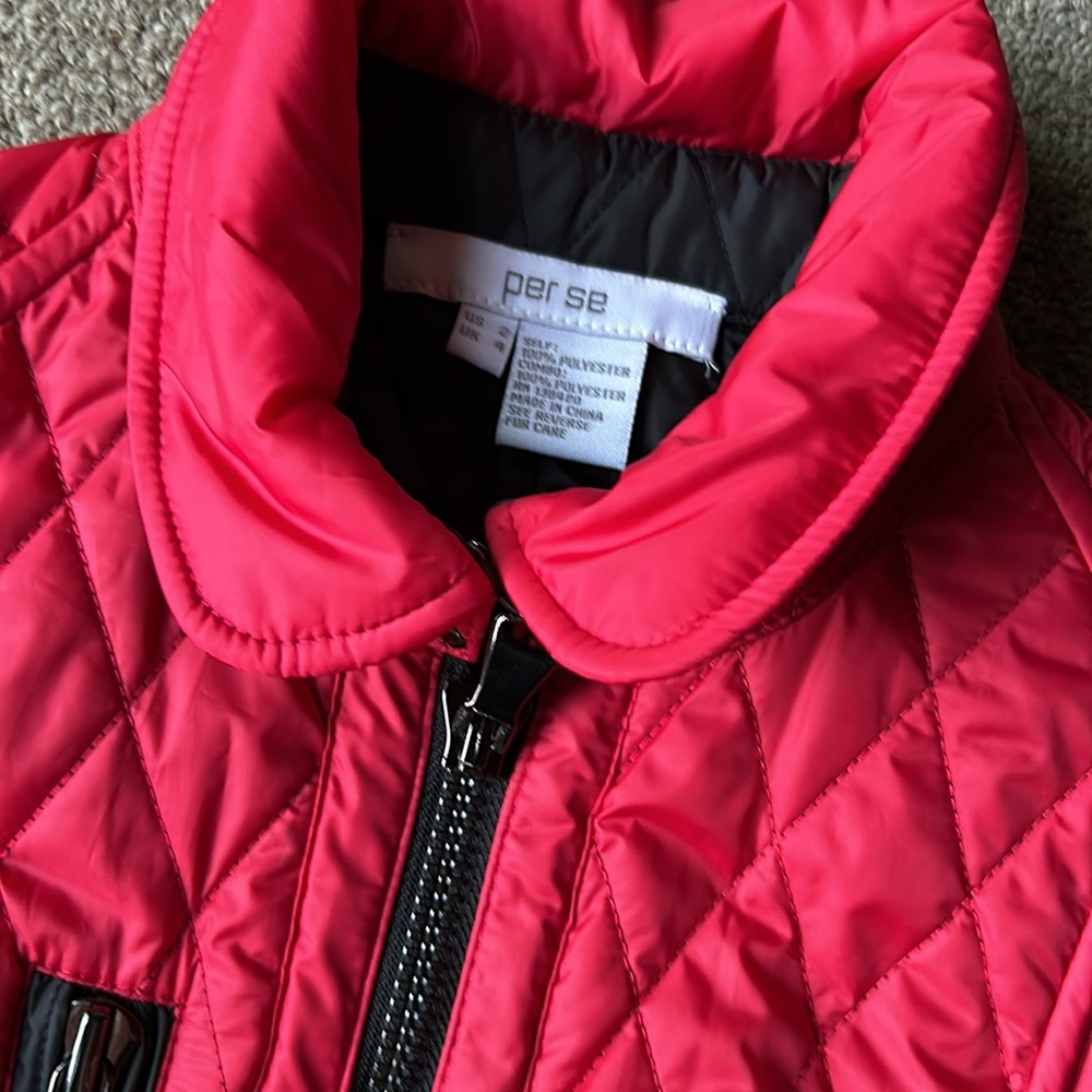 NWT Reversible Red to Black Carlisle Per Se Venom Cherry Red Quilted Vest - Picture 11 of 15